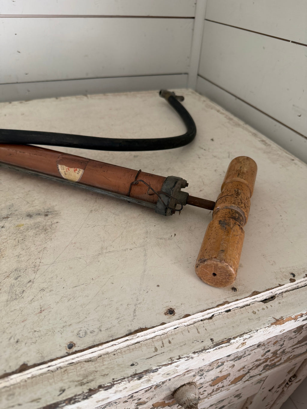 Vintage Goldenrod Tire Pump