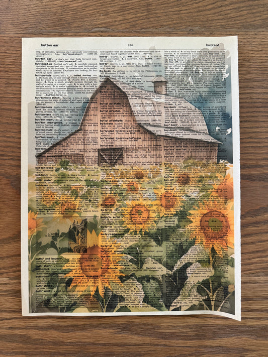 Barn Sunflowers Dictionary Page