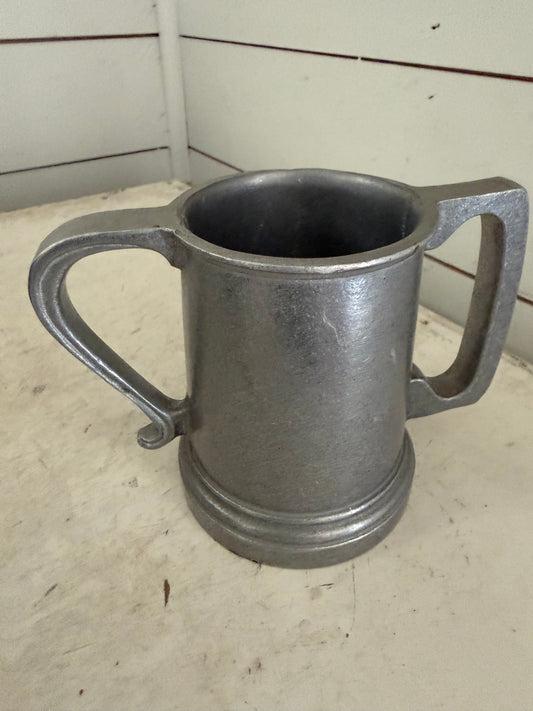 Vintage Wilton Armetale "Kissing Mug," a double-handled goblet