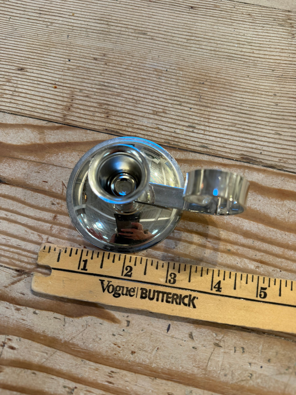 Art deco Silvertone metal candle holder sold individually