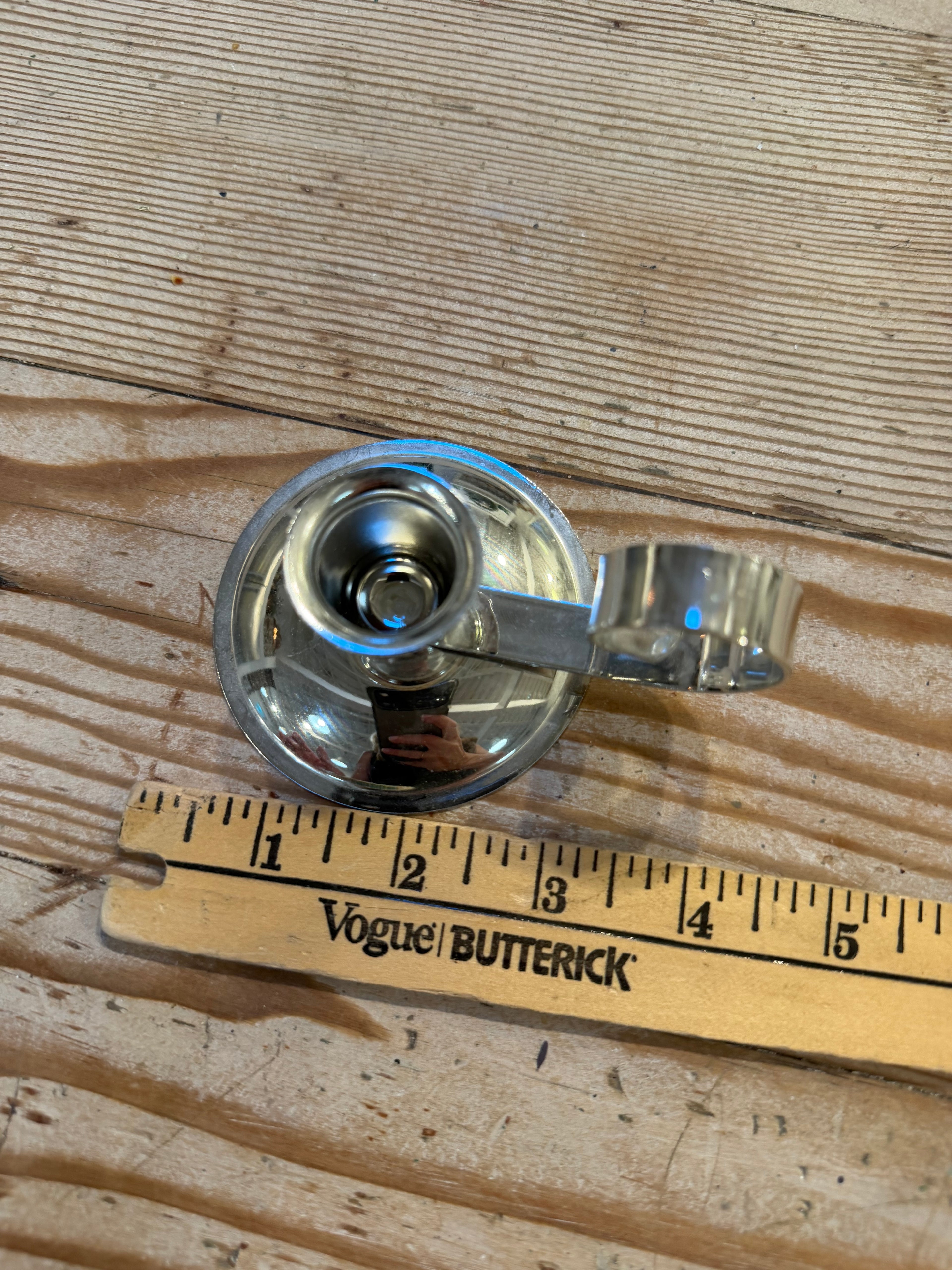 Art deco Silvertone metal candle holder sold individually