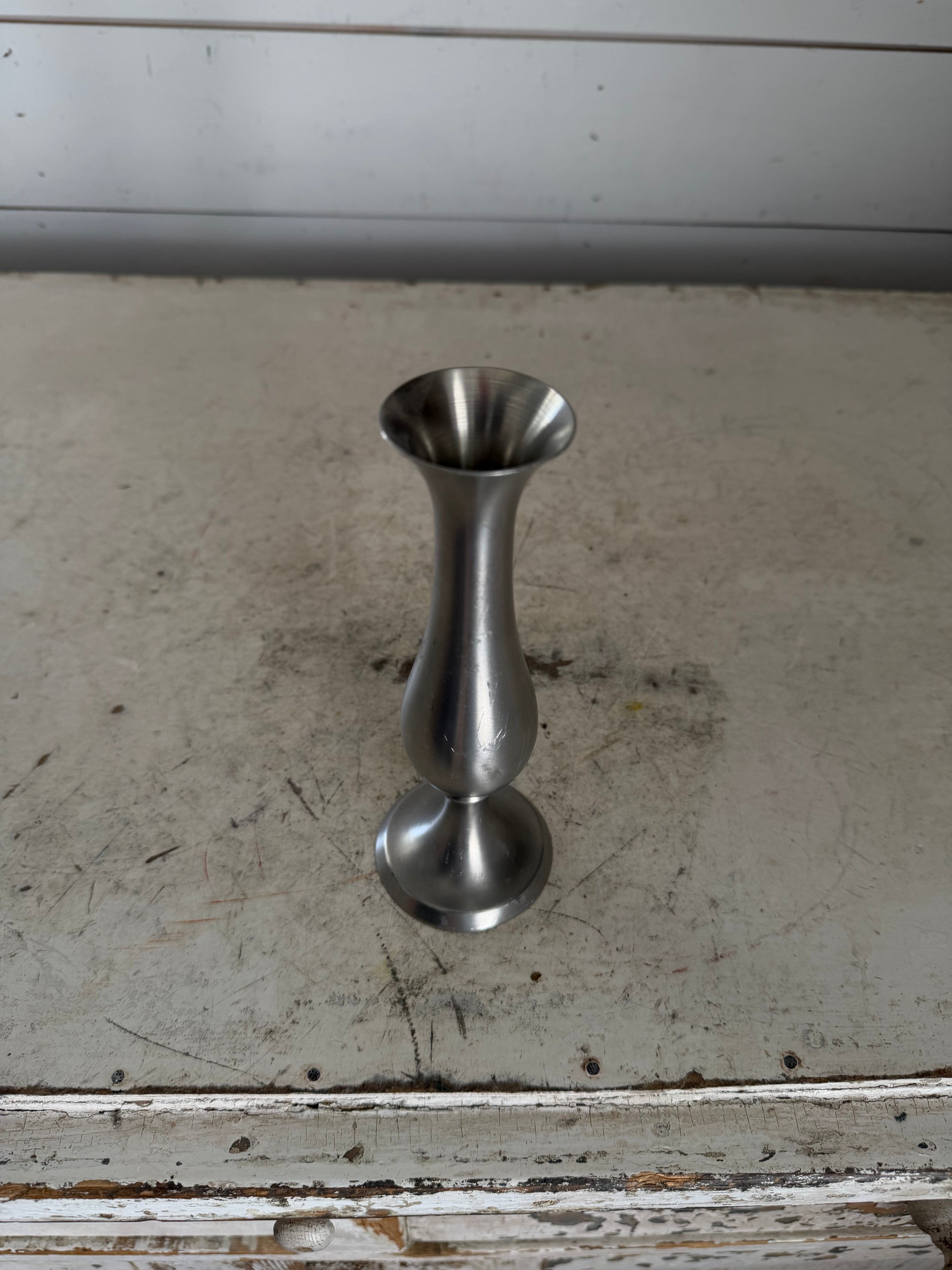 Stamped Pewter Vase