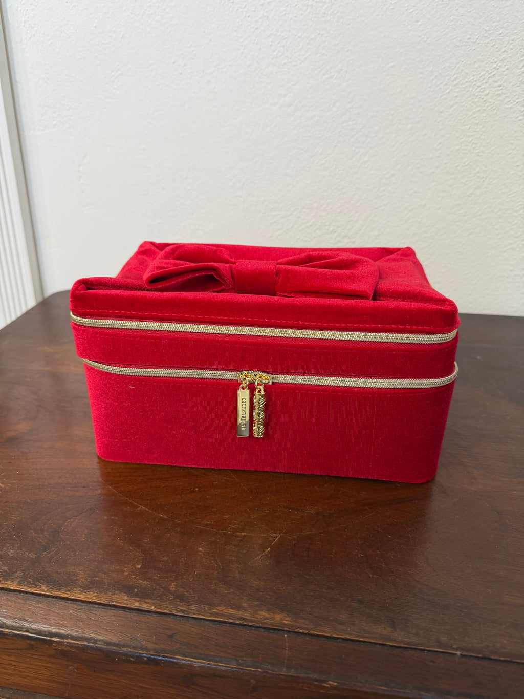 Estee Lauder Red Velvet Train Case