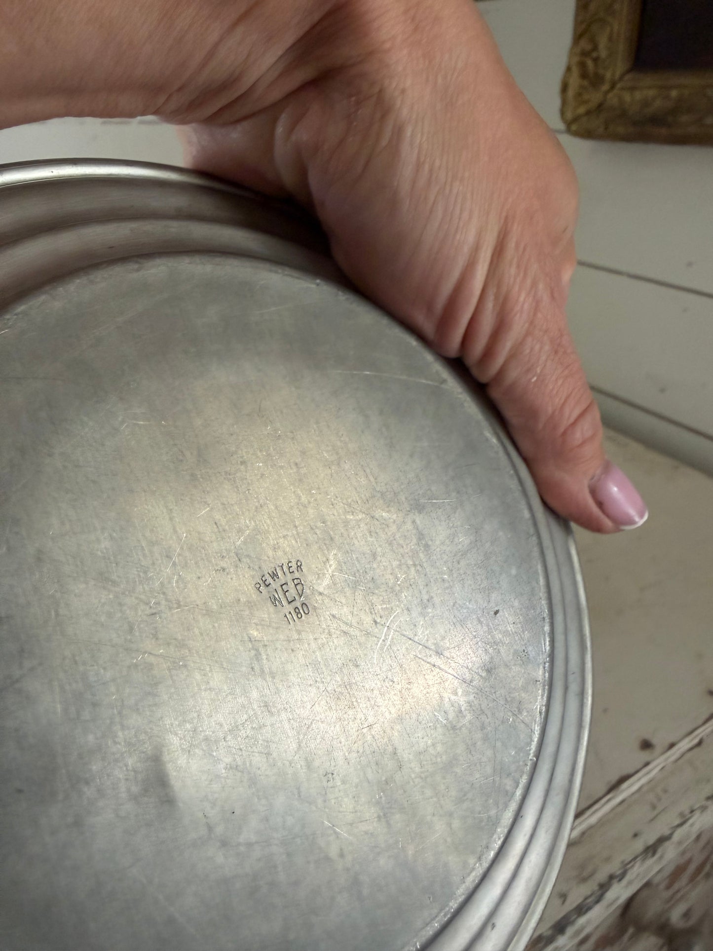 Early American Pewter domed butter or cheese dish,