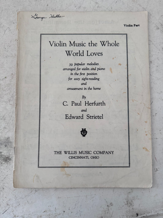 Violin Music The Whole World Loves - music book