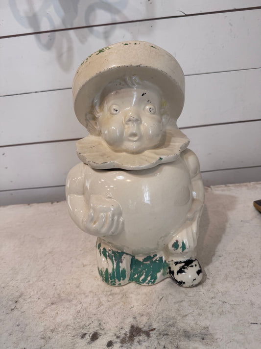 Vintage Ceramic Cookie Jar Boy as Clown