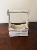 White Tall Handled Tote With Planting Liner
