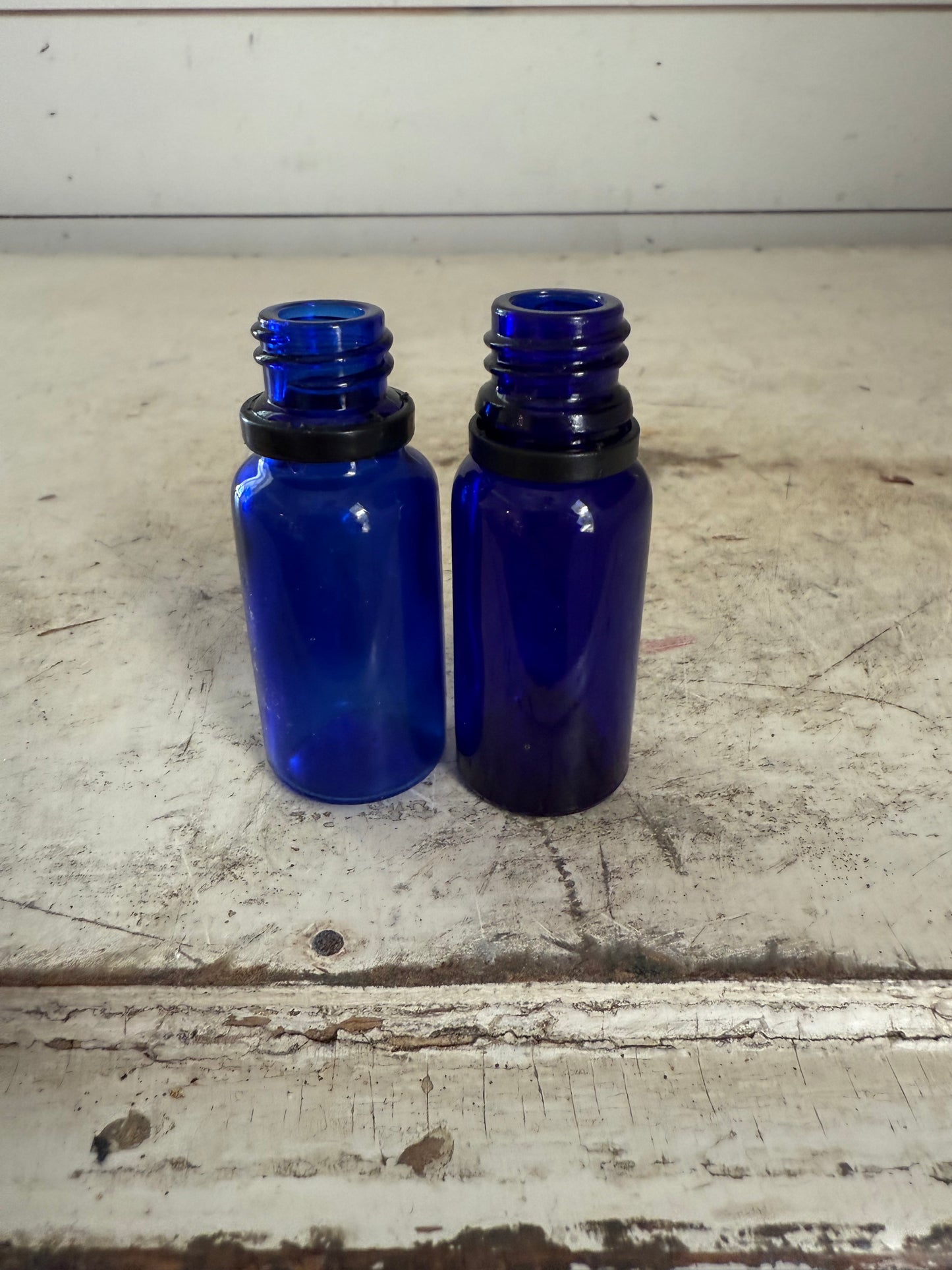 Cobalt blue and amber bottles sold individually