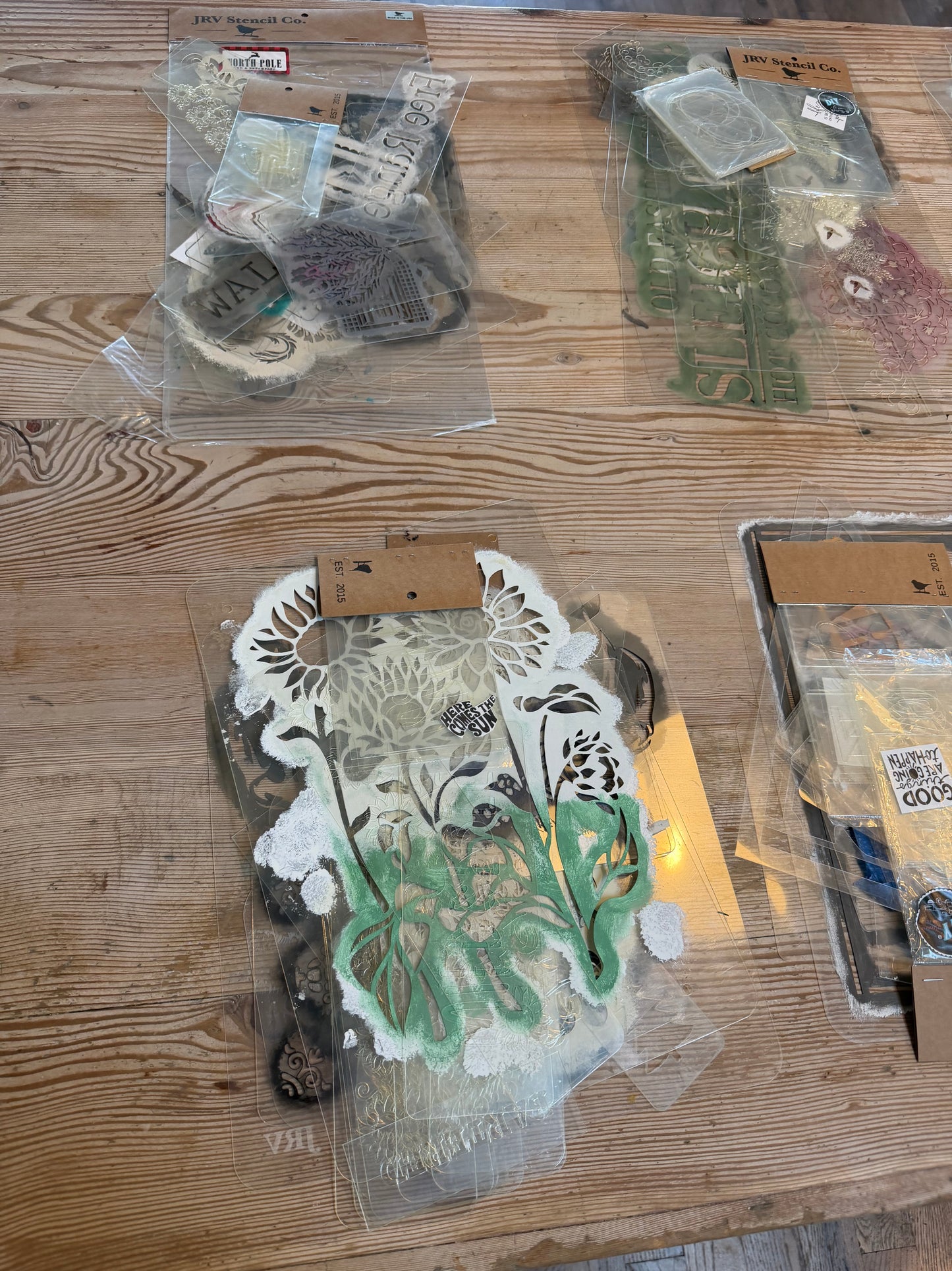 Mystery stencil Packs with free inlay samples - as is used and imperfect no returns