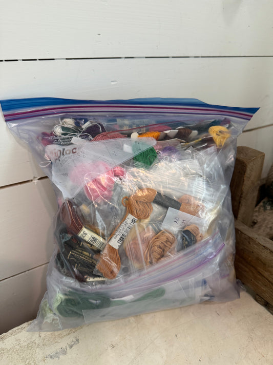 Gallon Bag Full of Embroidery Thread