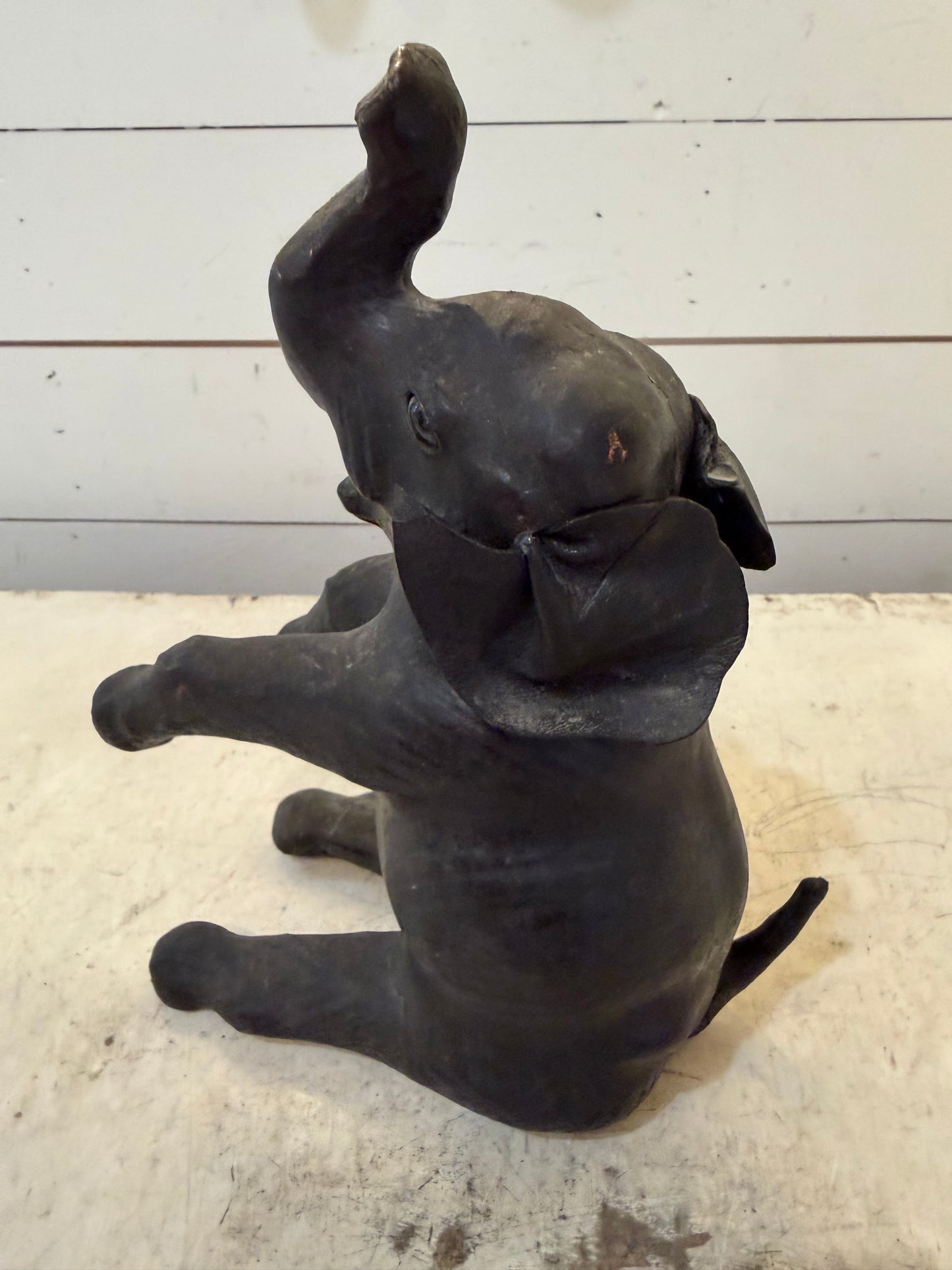 Vintage leather, covered elephant