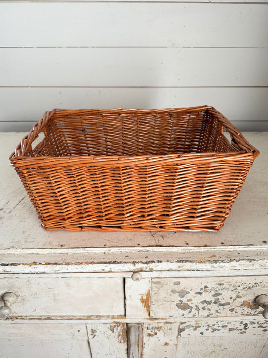 Natural wicker storage basket