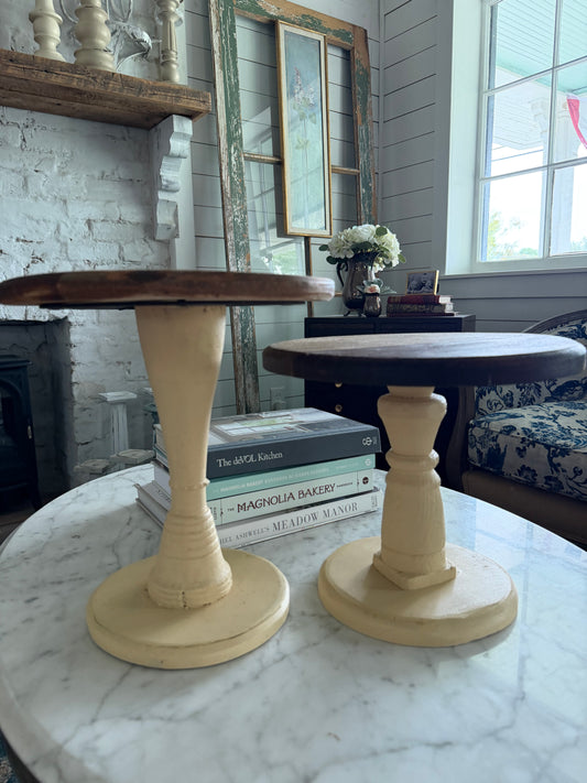 Wood pedestal hand painted, sold individually
