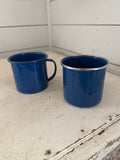 Blue speckled enamel mug sold individually