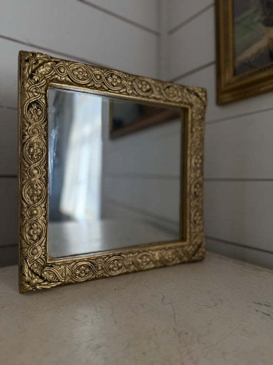 Gold Mirror with Handmade Moulded Trim