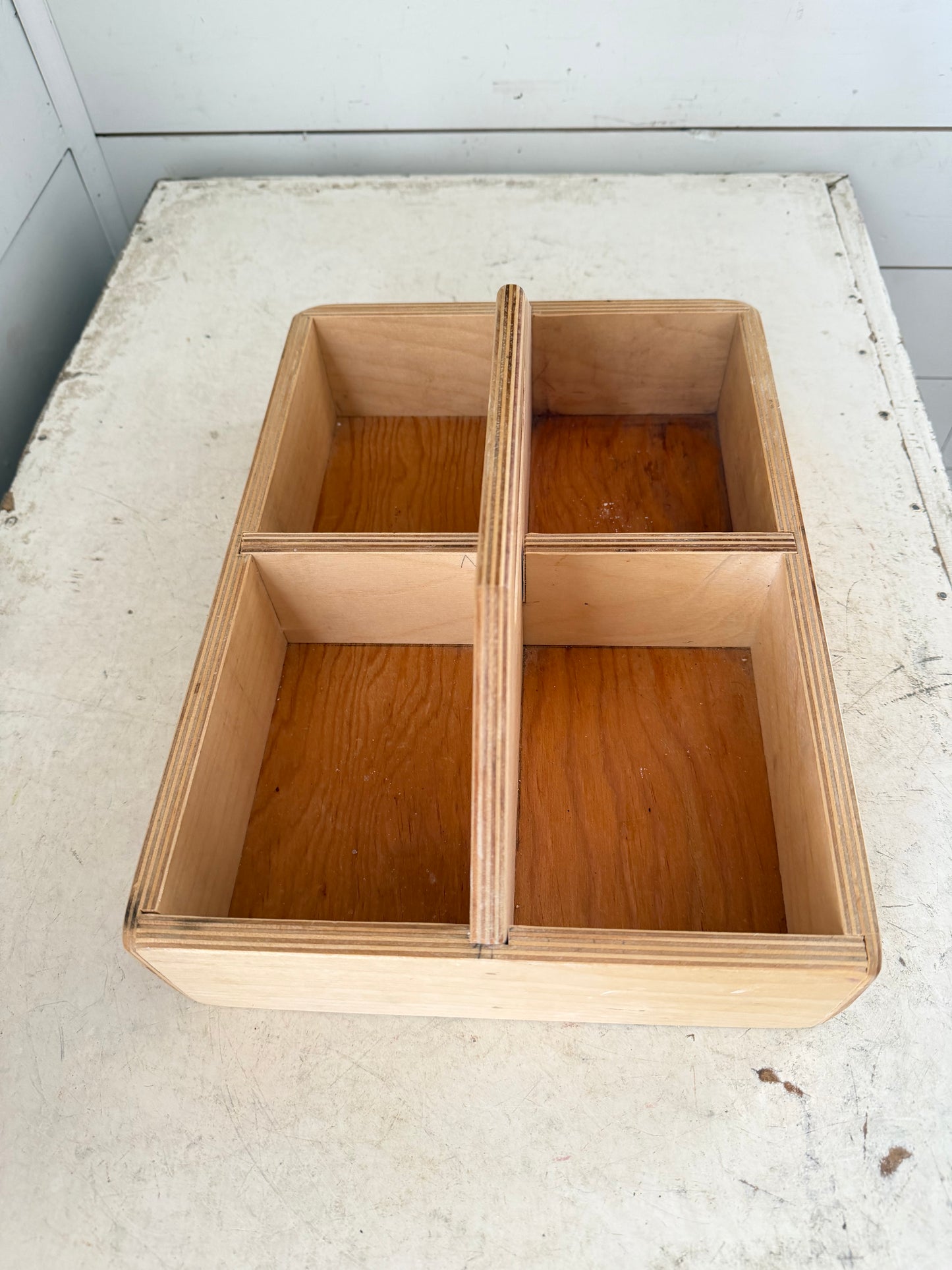 Divided Wood Tote - Will get makeover