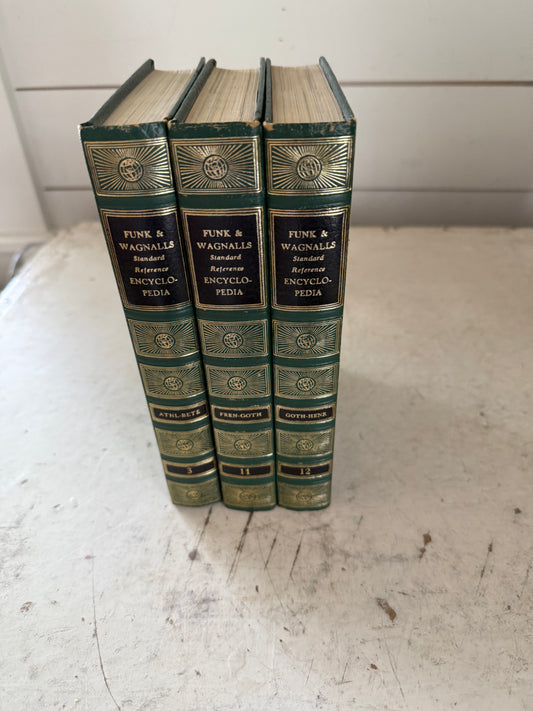 Set of 3 Funk and Wagner standard reference encyclopedia 3, 11, 12