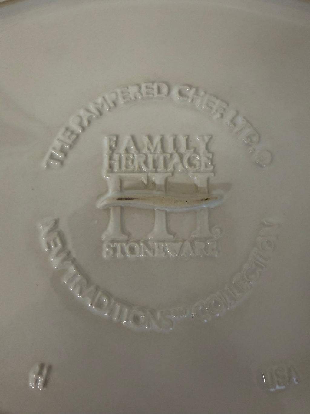 Pampered Chef Stoneware Platter Ribbed Edge Family Heritage
