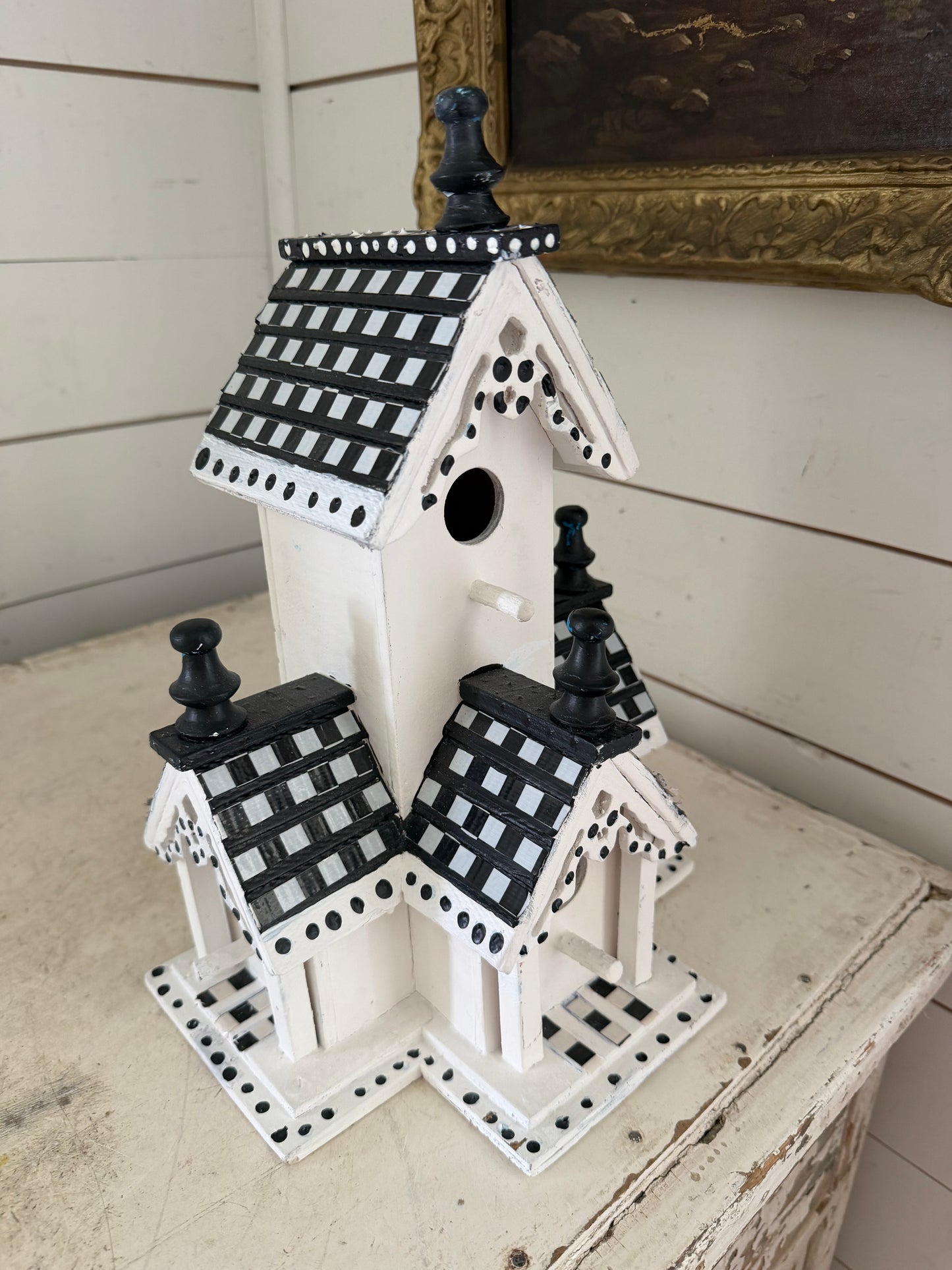 Black and white birdhouse will get makeover