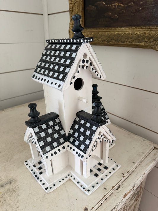 Black and white birdhouse will get makeover