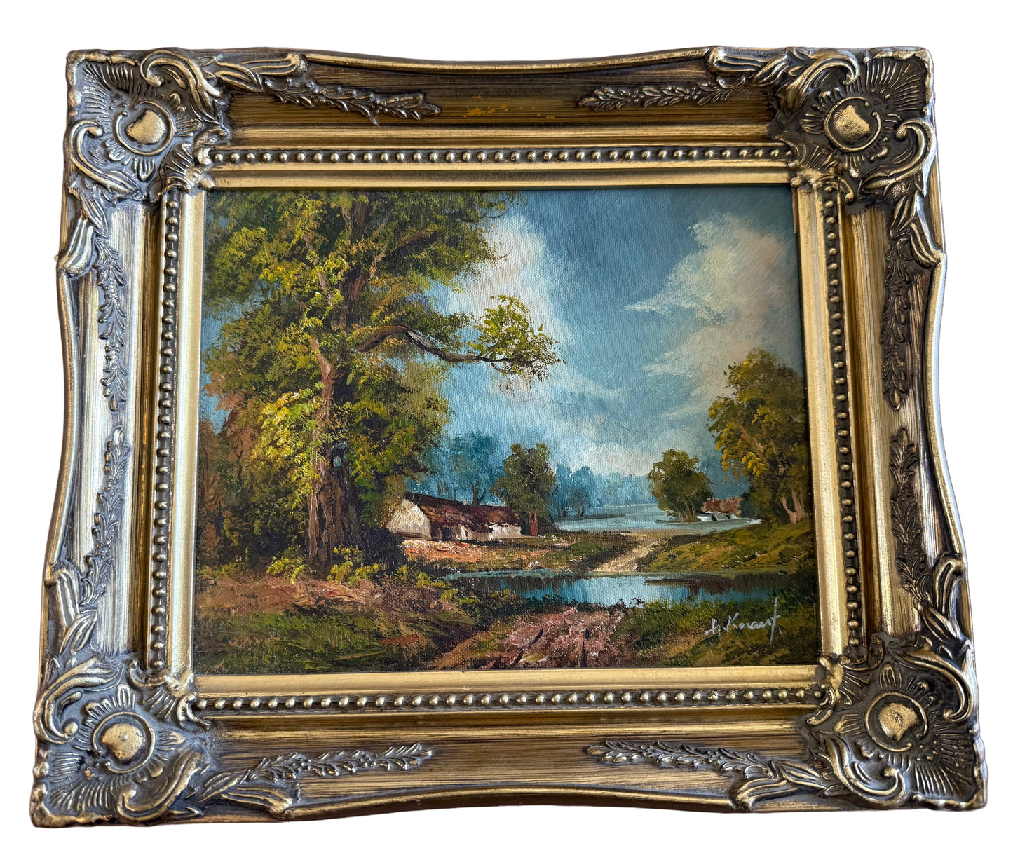 Vintage  Gold Frame with Original Oil 8x10