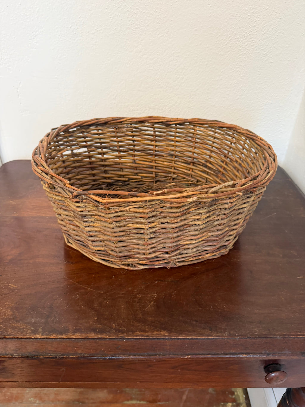 Vintage Oval Wicker Basket
