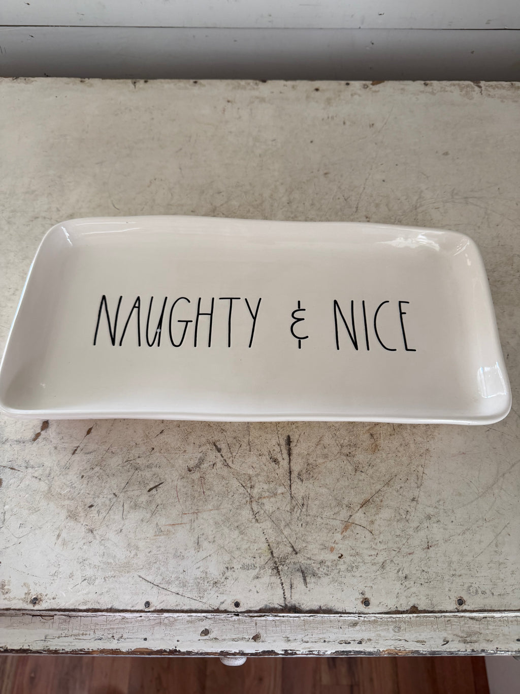 Rae Dunn Naughty and Nice Christmas Platter