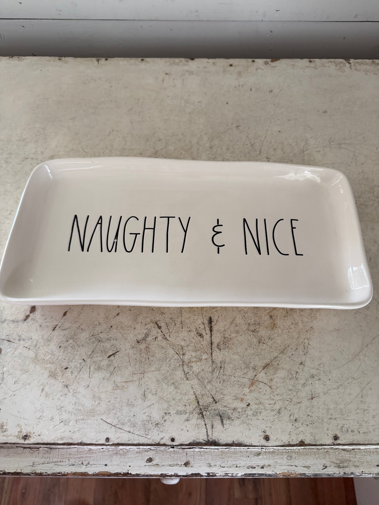 Rae Dunn Naughty and Nice Christmas Platter