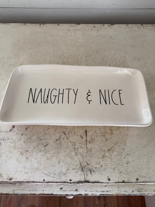 Rae Dunn Naughty and Nice Christmas Platter