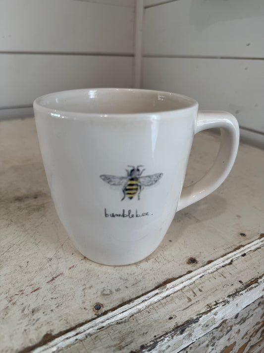 Artisan Collection BUMBLEBEE MUG by Rae Dunn Magenta Ivory Ceramic