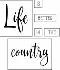 Life Is Better In The Country Sign Bar Kit | JRV Stencil Designed by Debi from Debi's Design Diary