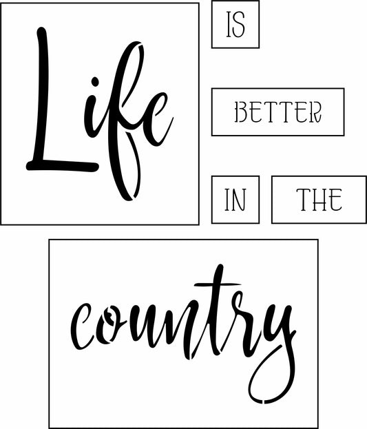 Life Is Better In The Country Sign Bar Kit | JRV Stencil Designed by Debi from Debi's Design Diary