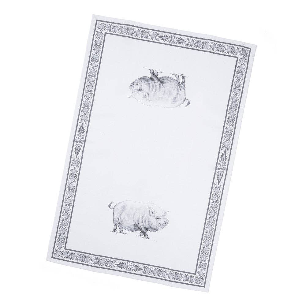 Black & White Emily Tea Towel On Hanger