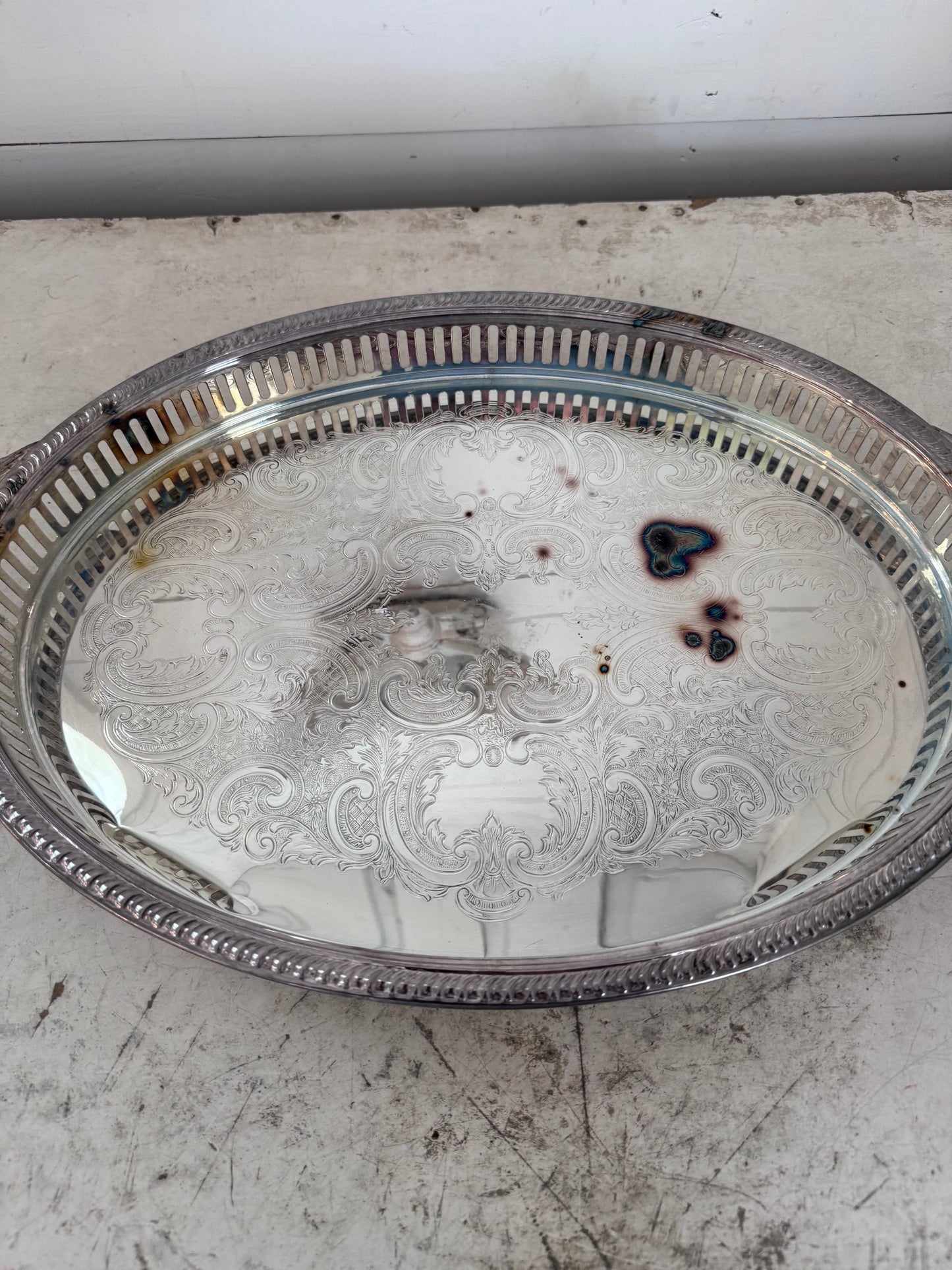 English Silver Corp handled serving tray