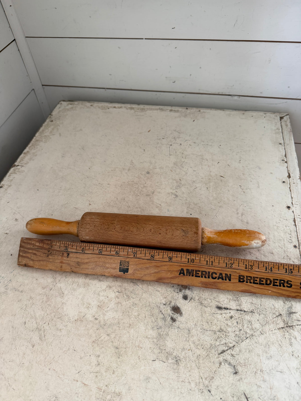Medium Vintage Rolling pin With Turned Handles