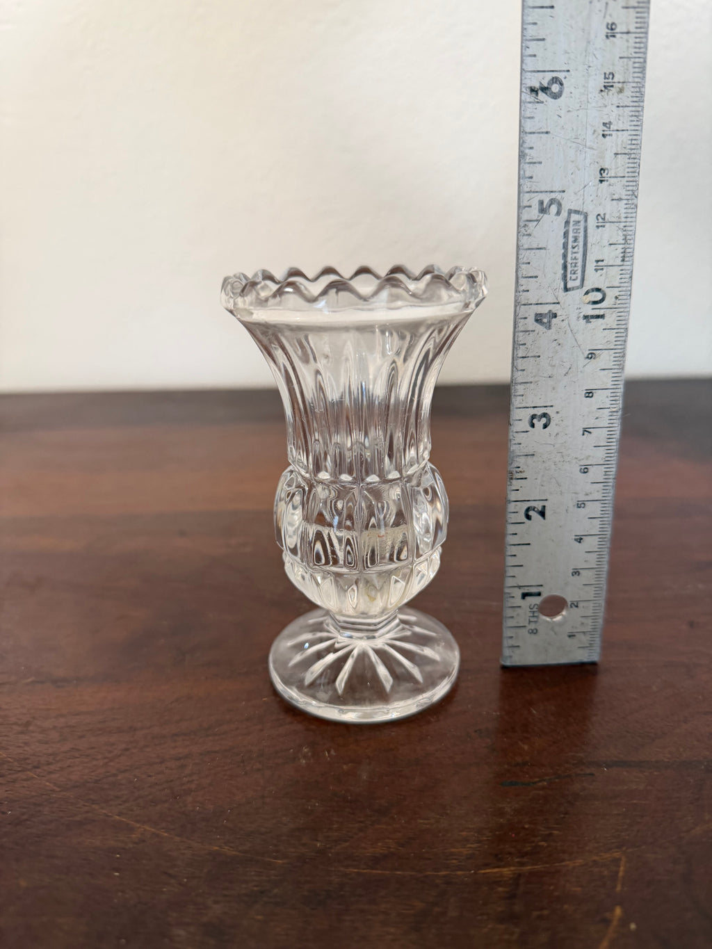 Vintage Clear Glass Vase