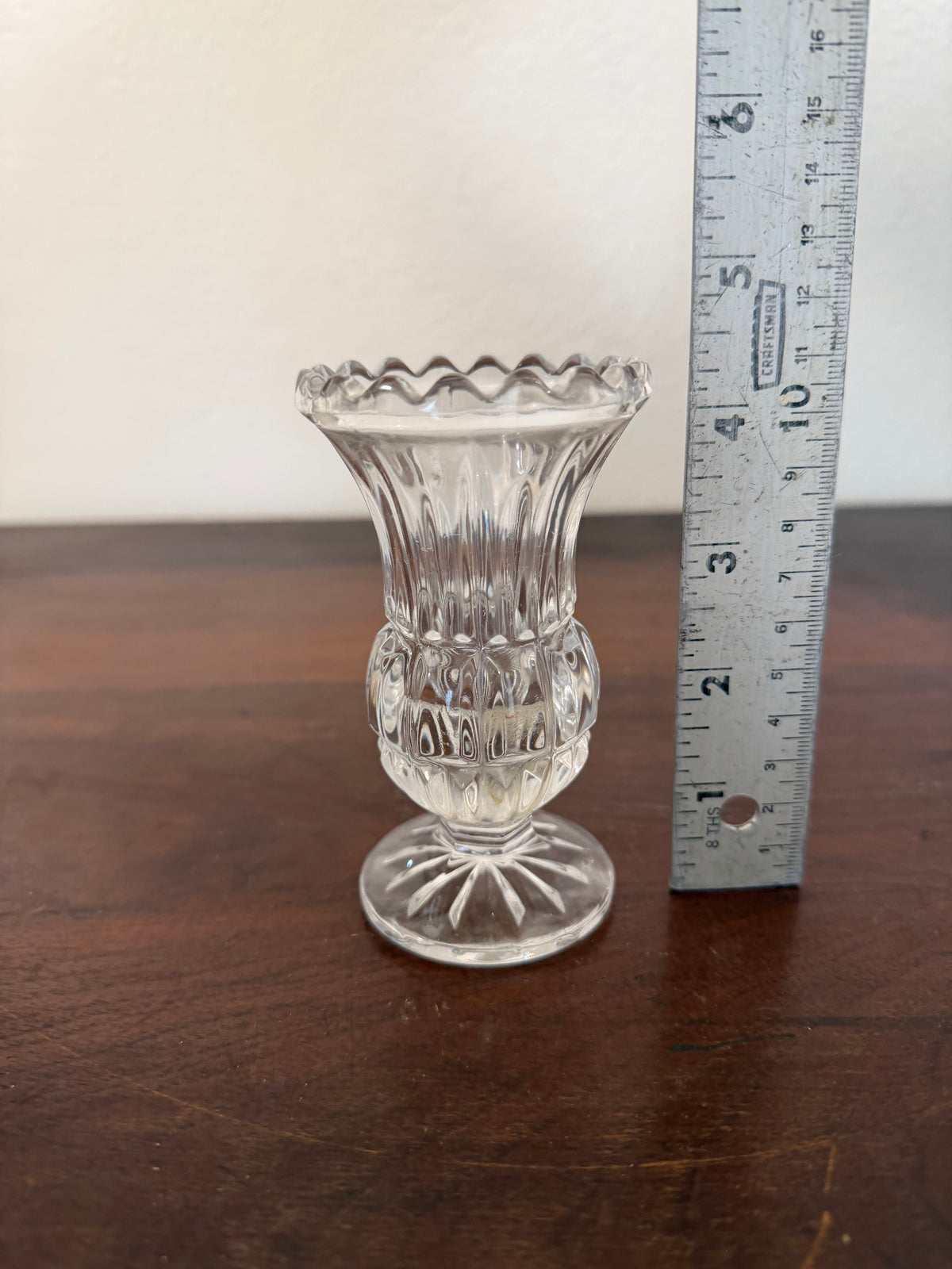 Vintage Clear Glass Vase