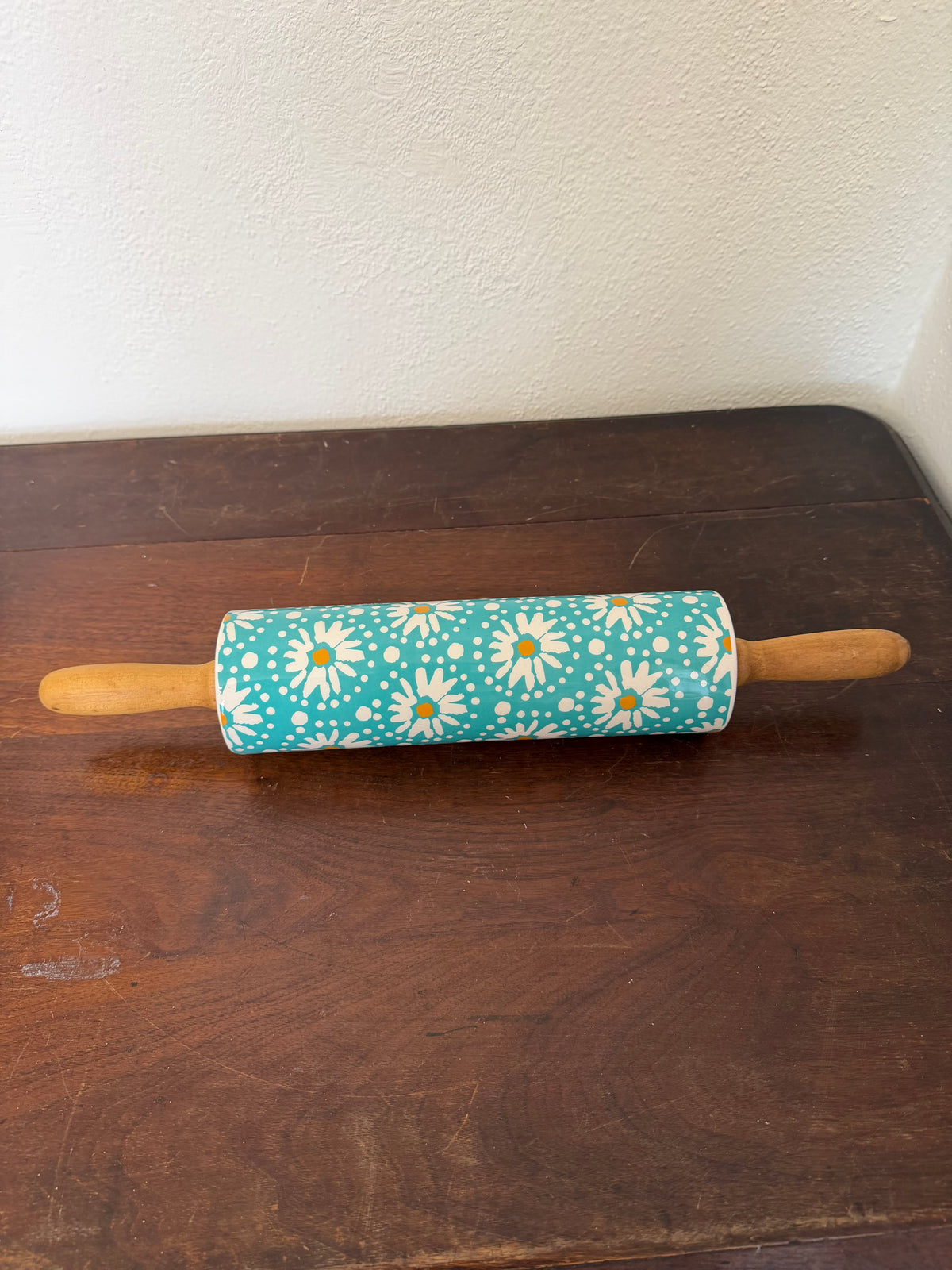 The Pioneer Woman Flea Market Floral Decal Rolling Pin with Wood Handle