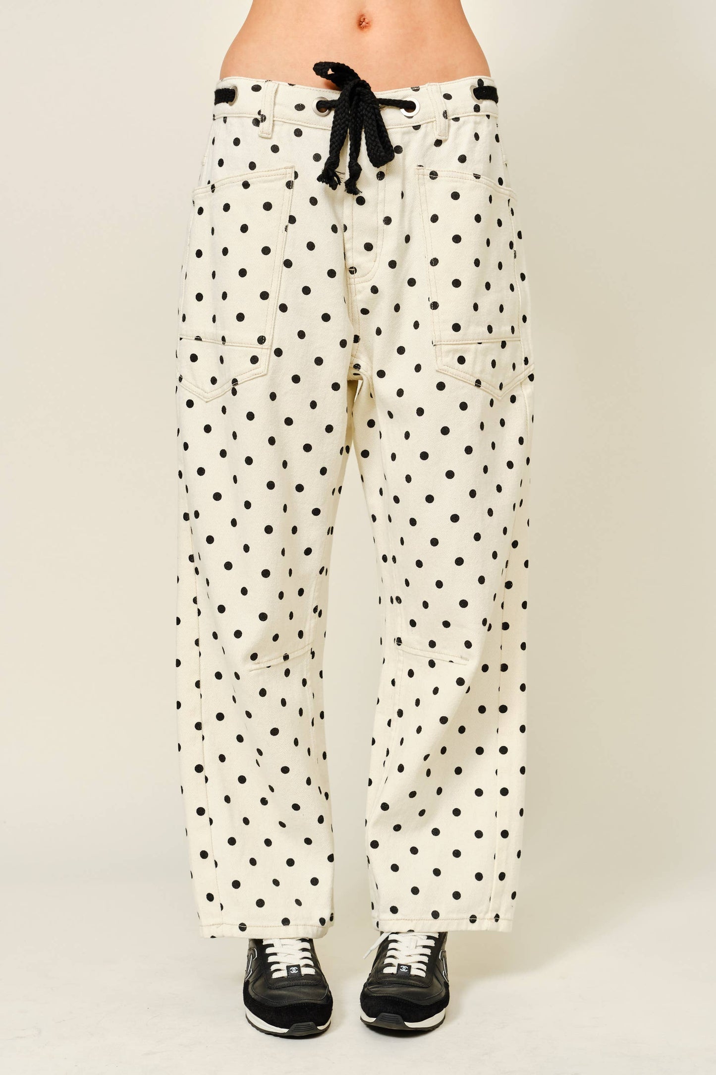 Polka Dot Barrel Jeans