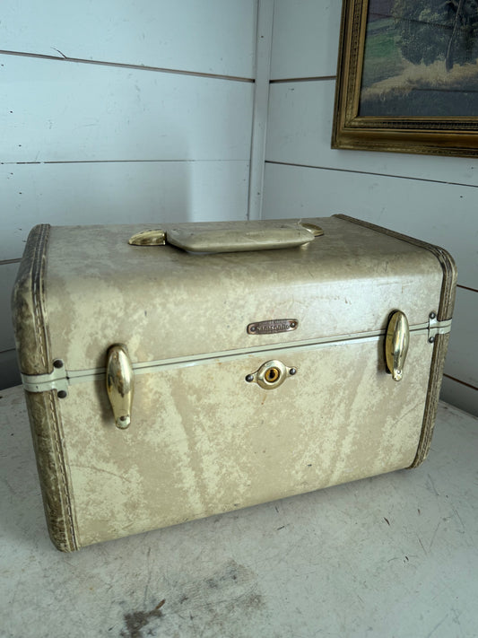 Vintage SAMSONITE Train Case Luggage Suitcase Cosmetic Tan