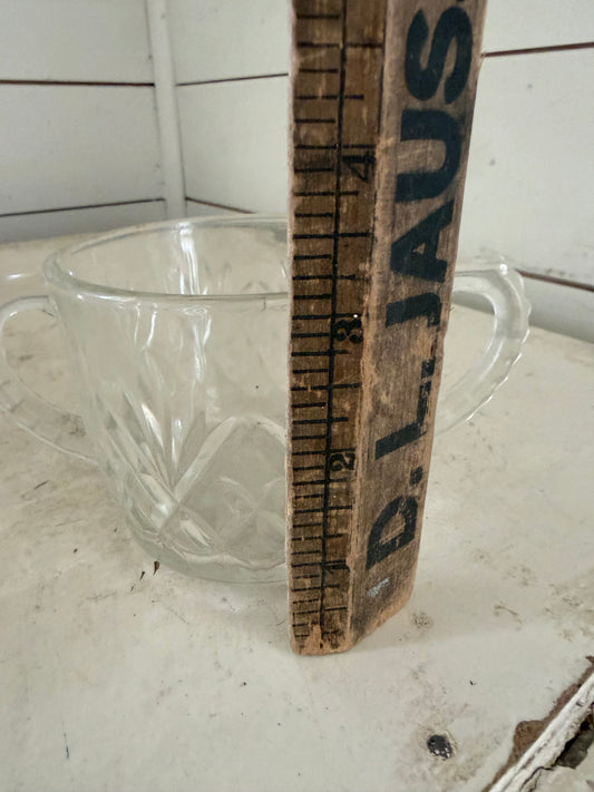 Vintage 1940's Pressed Glass Double Handle Pineapple Design