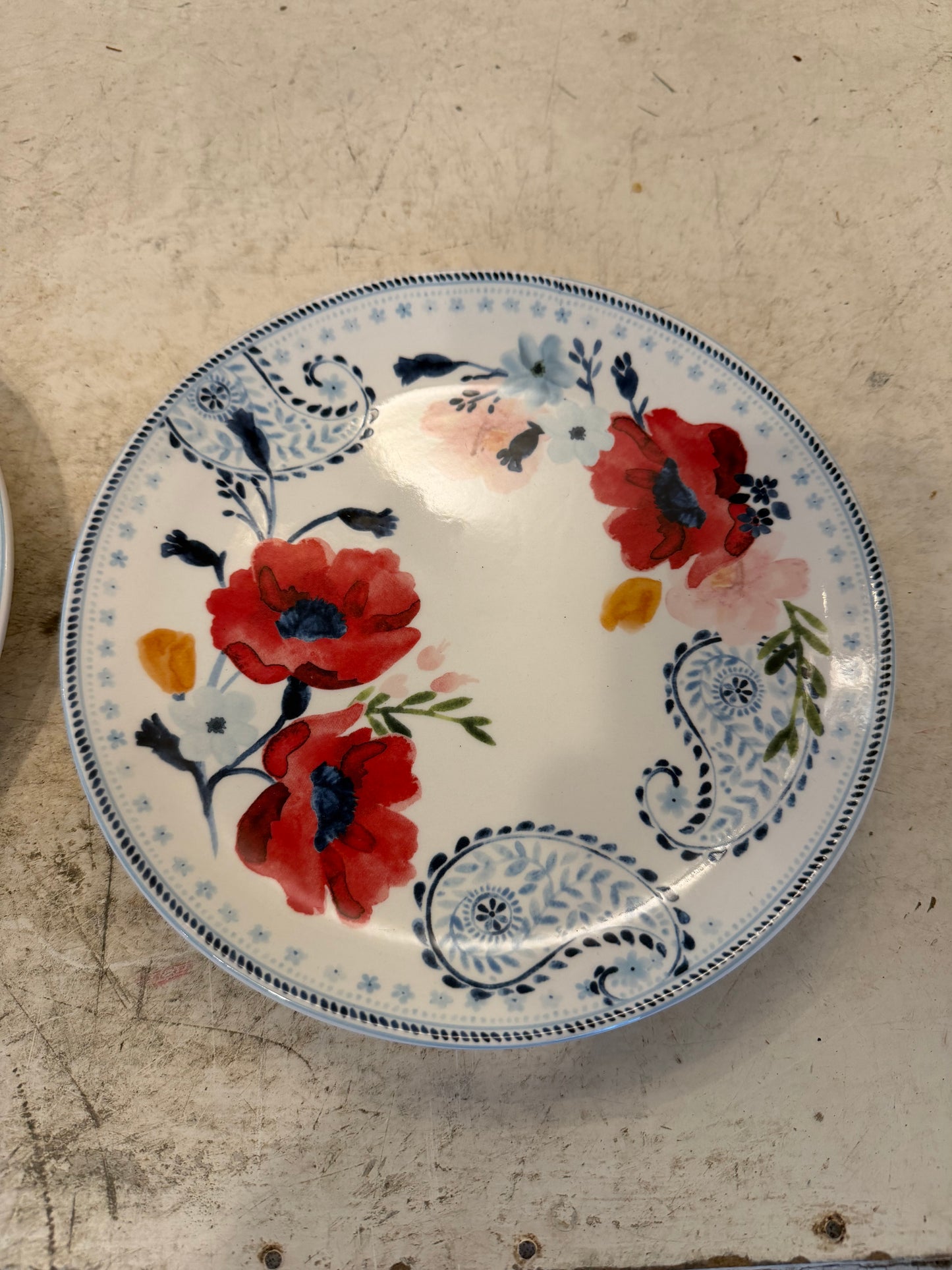 Floral paisley and poppy plates sold individually Dolly Parton