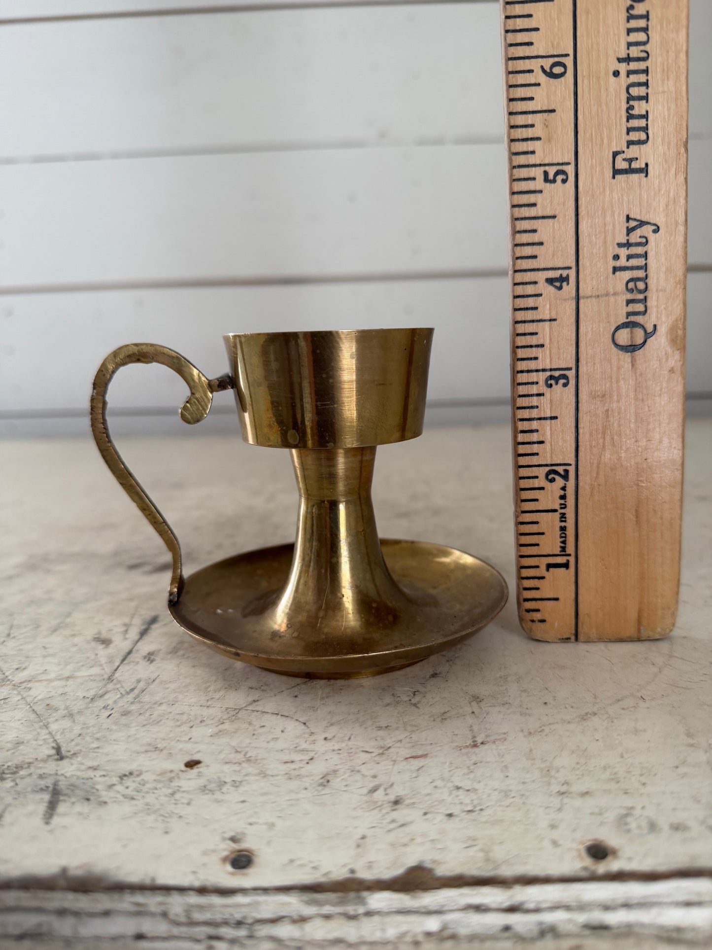 Vintage Brass Chamberstick Candleholder