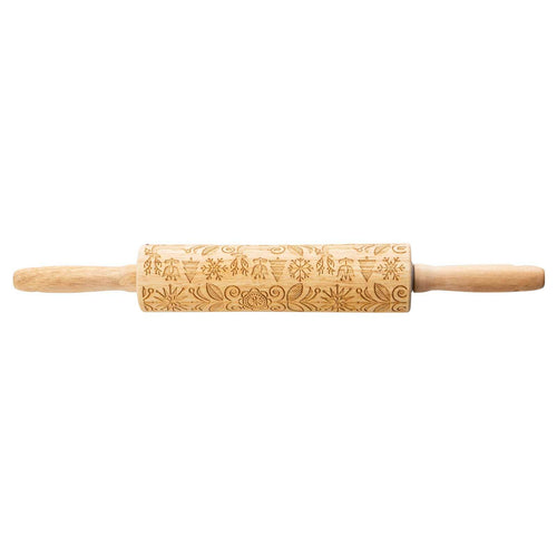 15.25" Embossed Rolling Pin, Winter Design