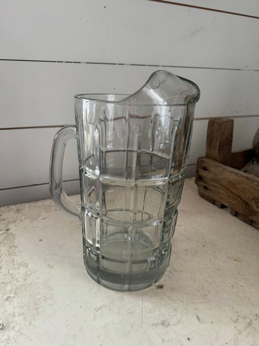 Vintage Anchor Hocking Glass Tartan Clear 50 Ounce Pitcher
