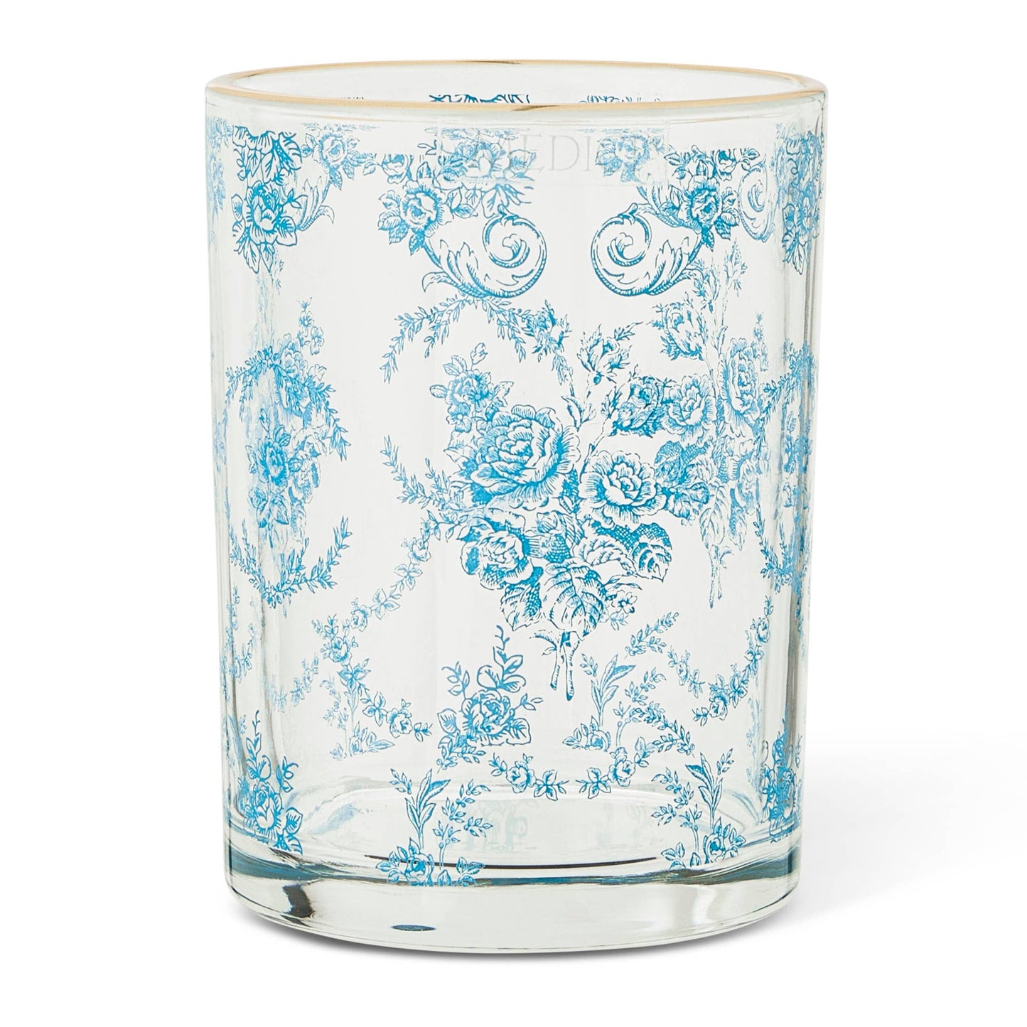 11oz Glass - Toile Blue sold individually