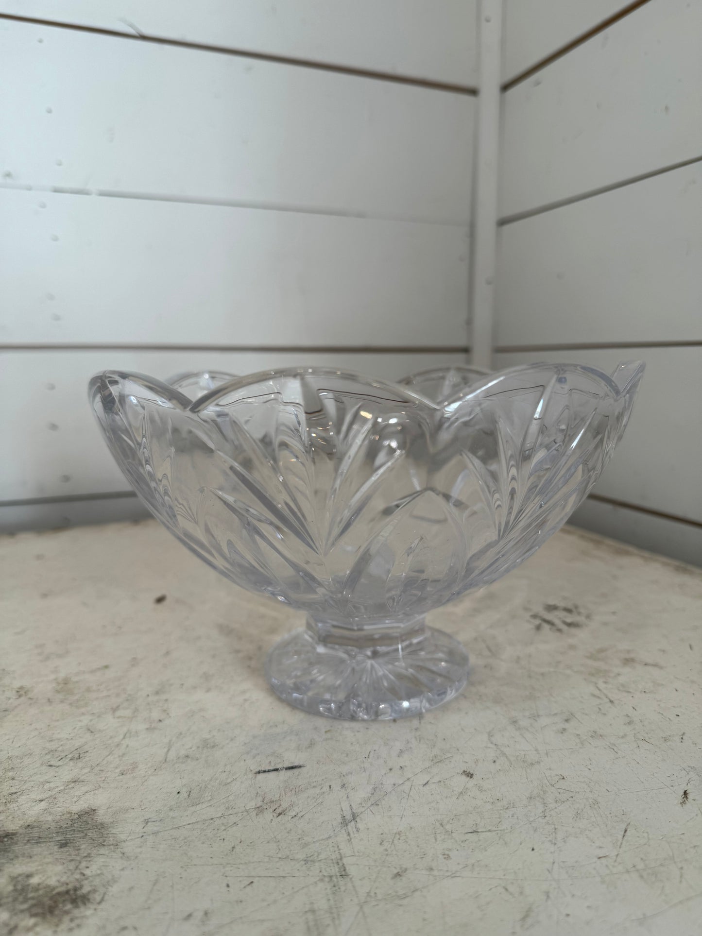 Marquis By Waterford CANTERBURY Footed Bowl Crystal Pedestal Centerpiece