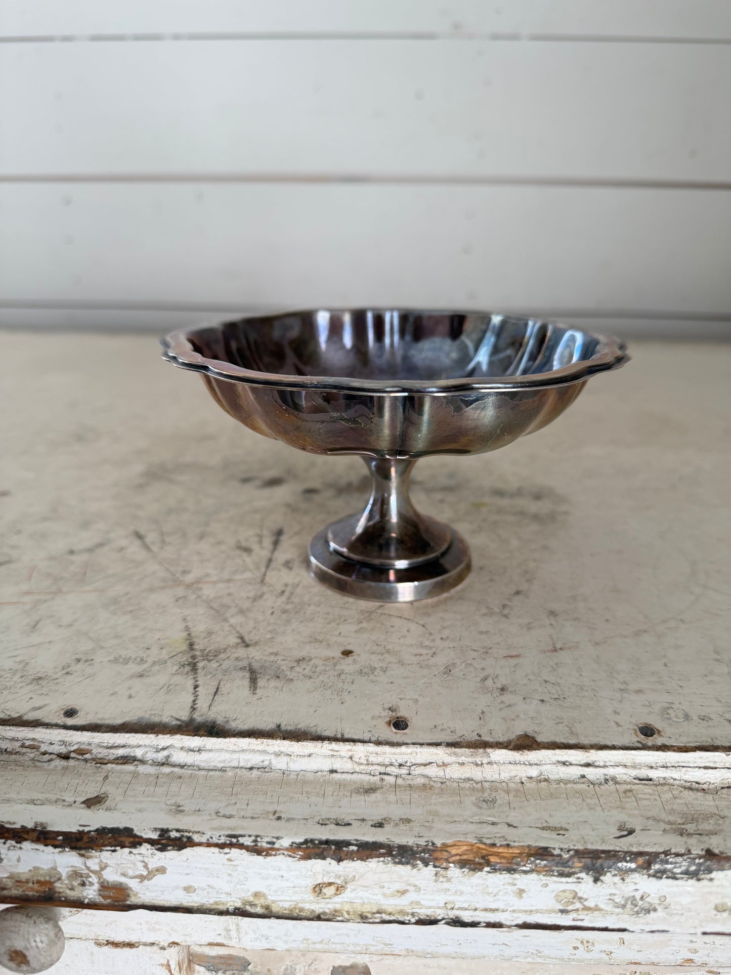 vintage silverplate compote candy dish