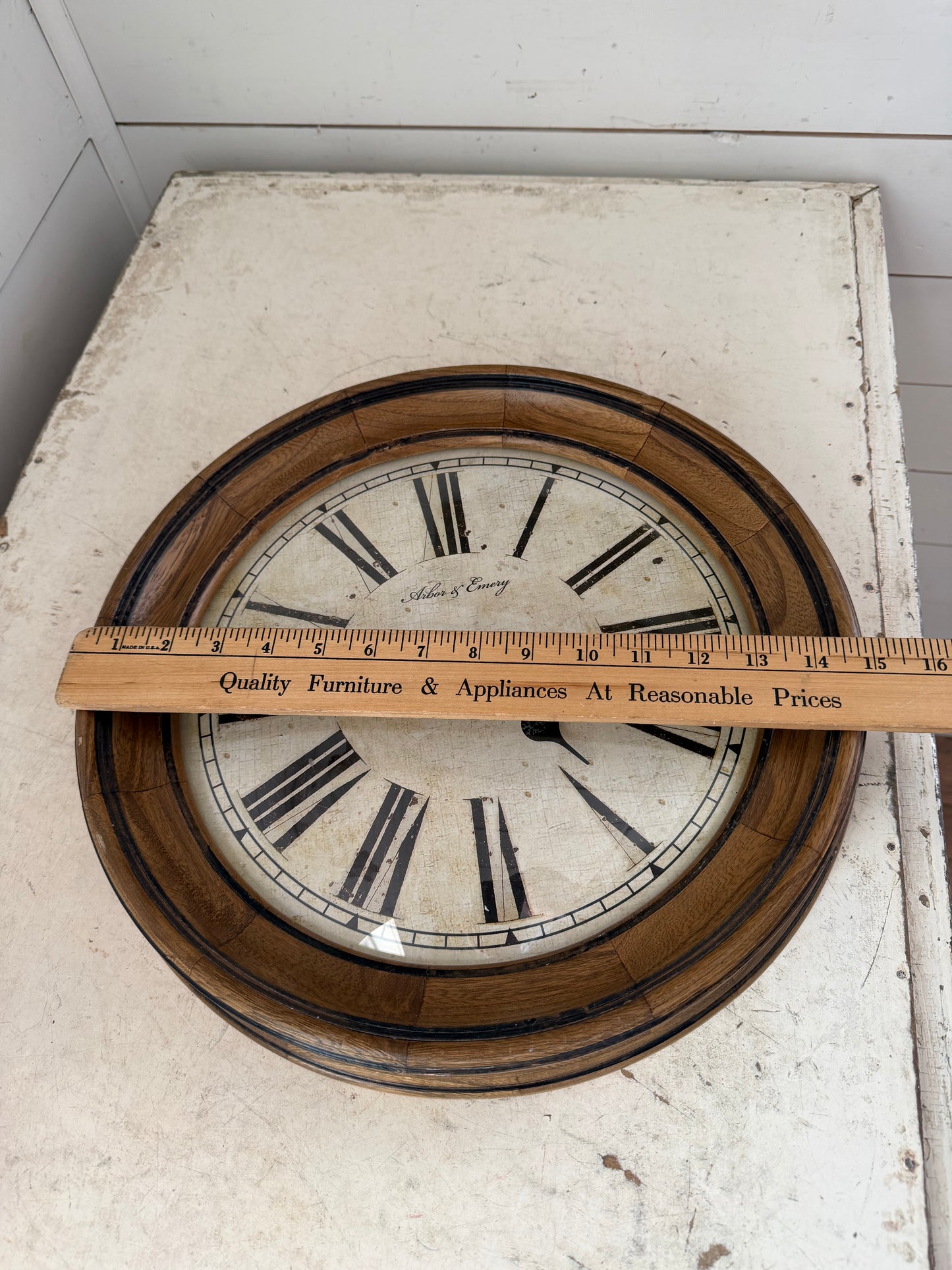 Arbor & Emery vintage-style wall clock with domed glass face
