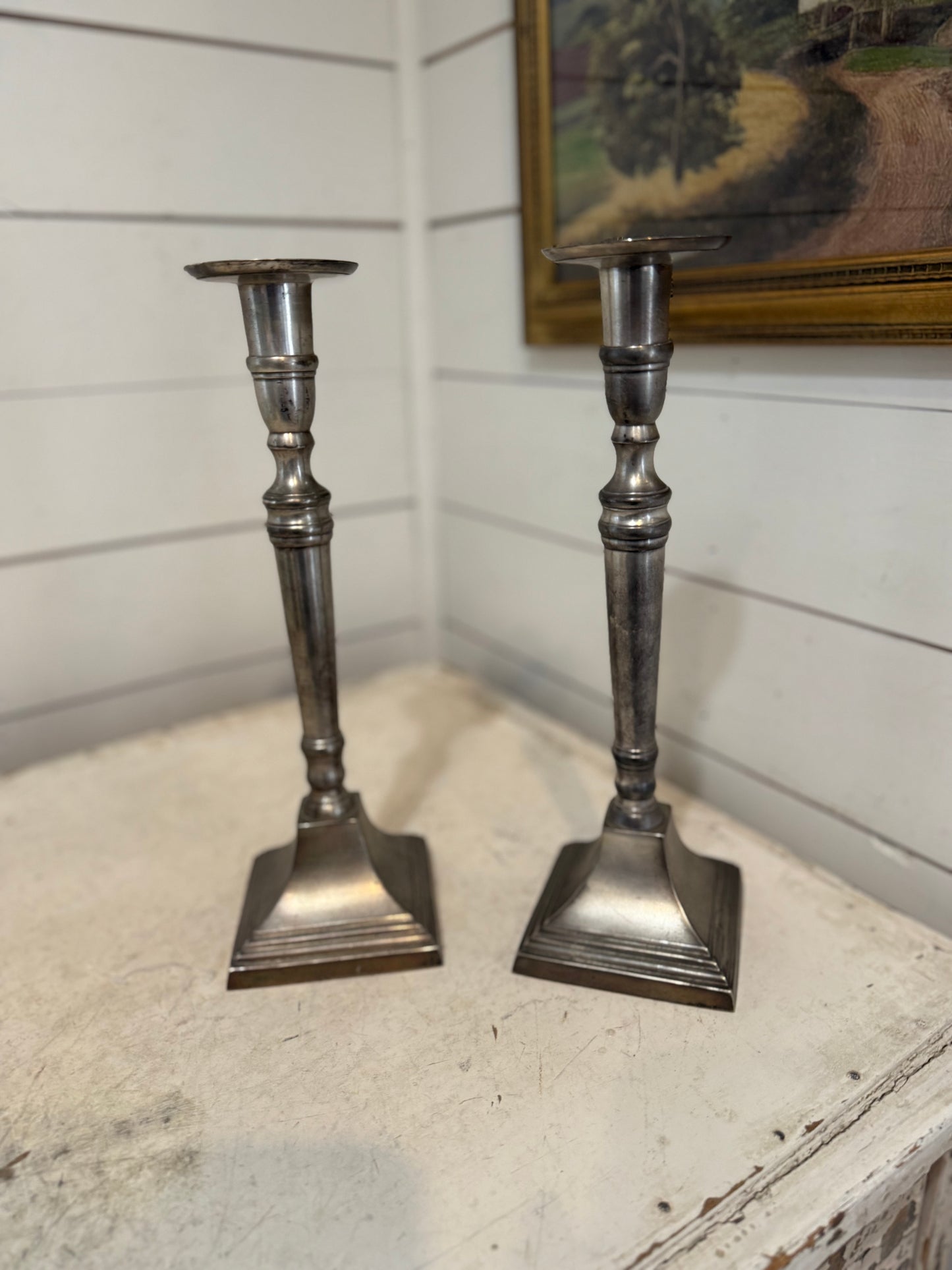 Antique Metal Candlesticks